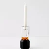 Brilliant Crystal Taper Candle Holder Clear Black