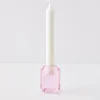 Briolette Crystal Taper Candle Holder Pink