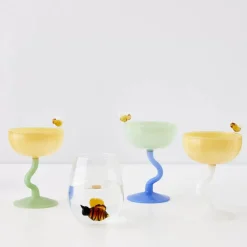 Bumble Cocktail Glass Yellow/White