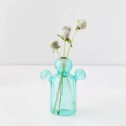 Cactus Medium Coloured Glass Vase Teal