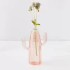 Cactus Tall Coloured Glass Vase Pink