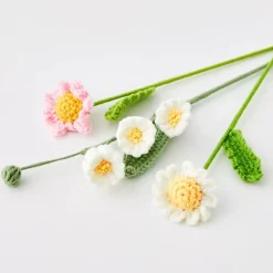 Daffodil Hand Knitted Crochet Flower White