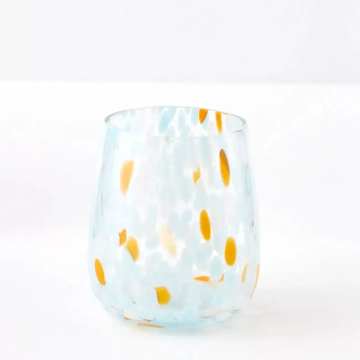 Dotted Glass Tumbler Blue/Orange