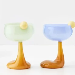 Droplet Cocktail Glass Green