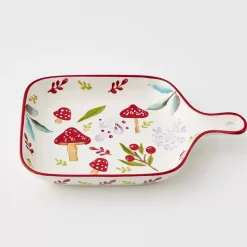 Forest Friends Ceramic Serving Plate With Handle