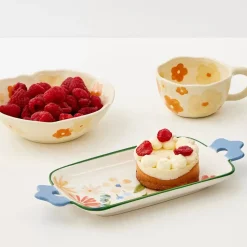 In Bloom Ceramic Serving Tray Blue