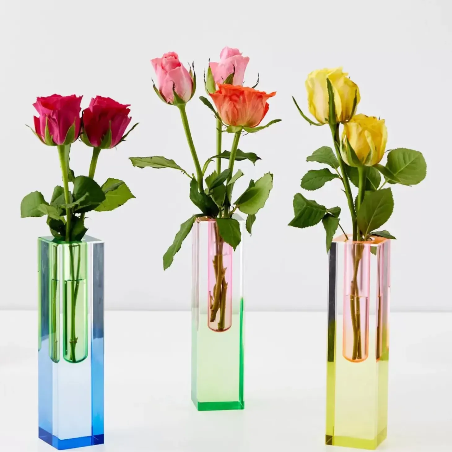 Kaleidoscope Ombre Acrylic Vase Navy/Green