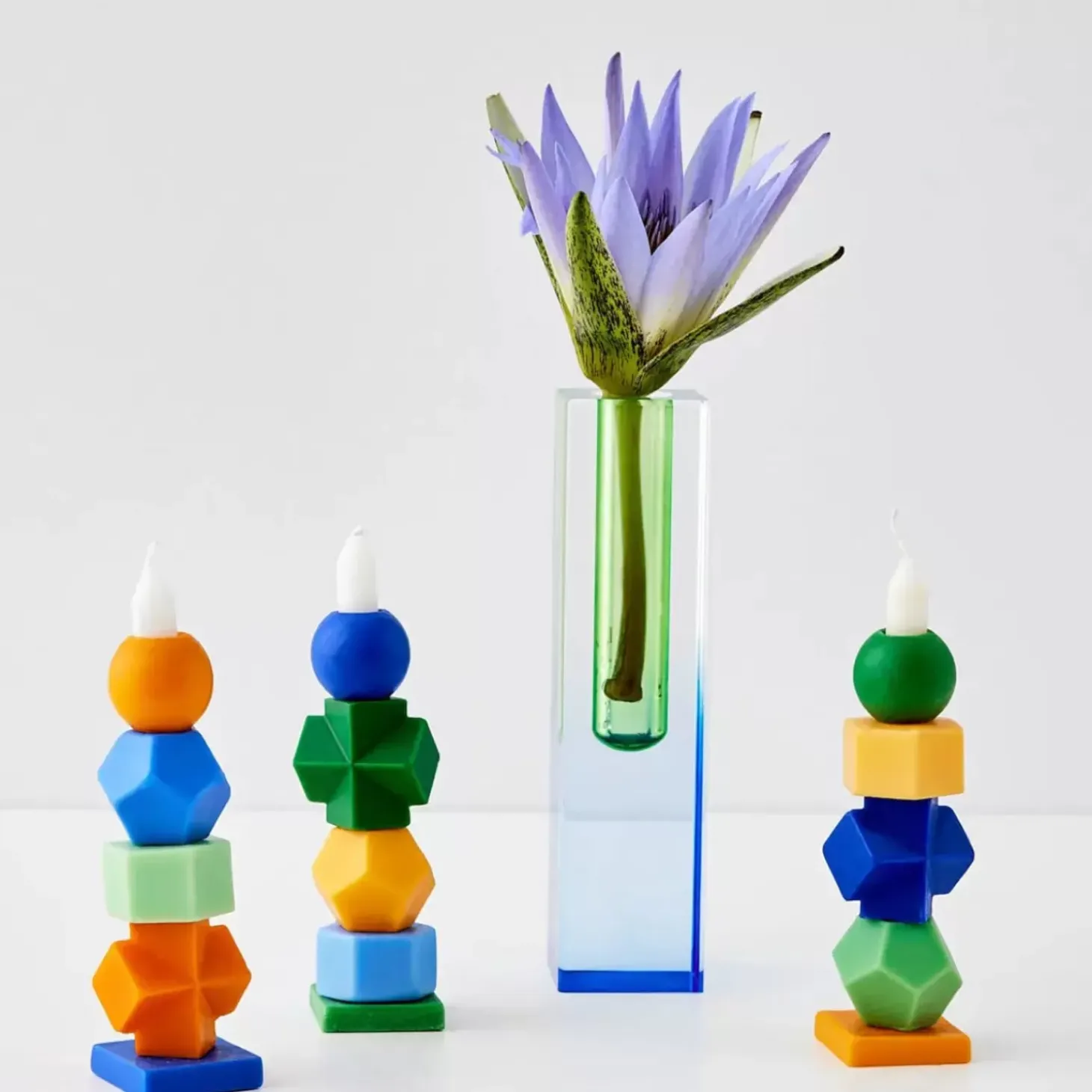 Kaleidoscope Ombre Acrylic Vase Navy/Green
