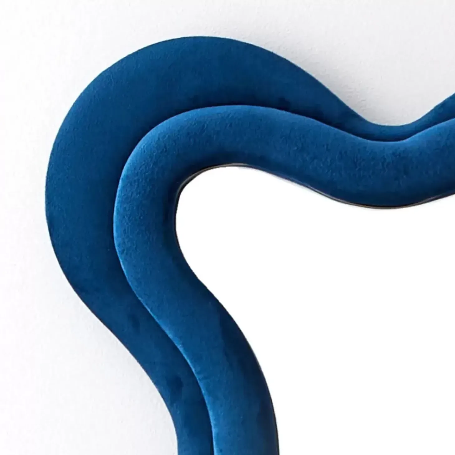 Kinked Wavy Velvet Full Length Mirror Blue