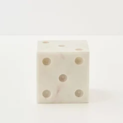 Marble Dice Sculpture White