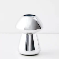 Mushroom Glass Vase Silver
