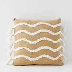 Newport Cotton Cushion With Insert Natural/White