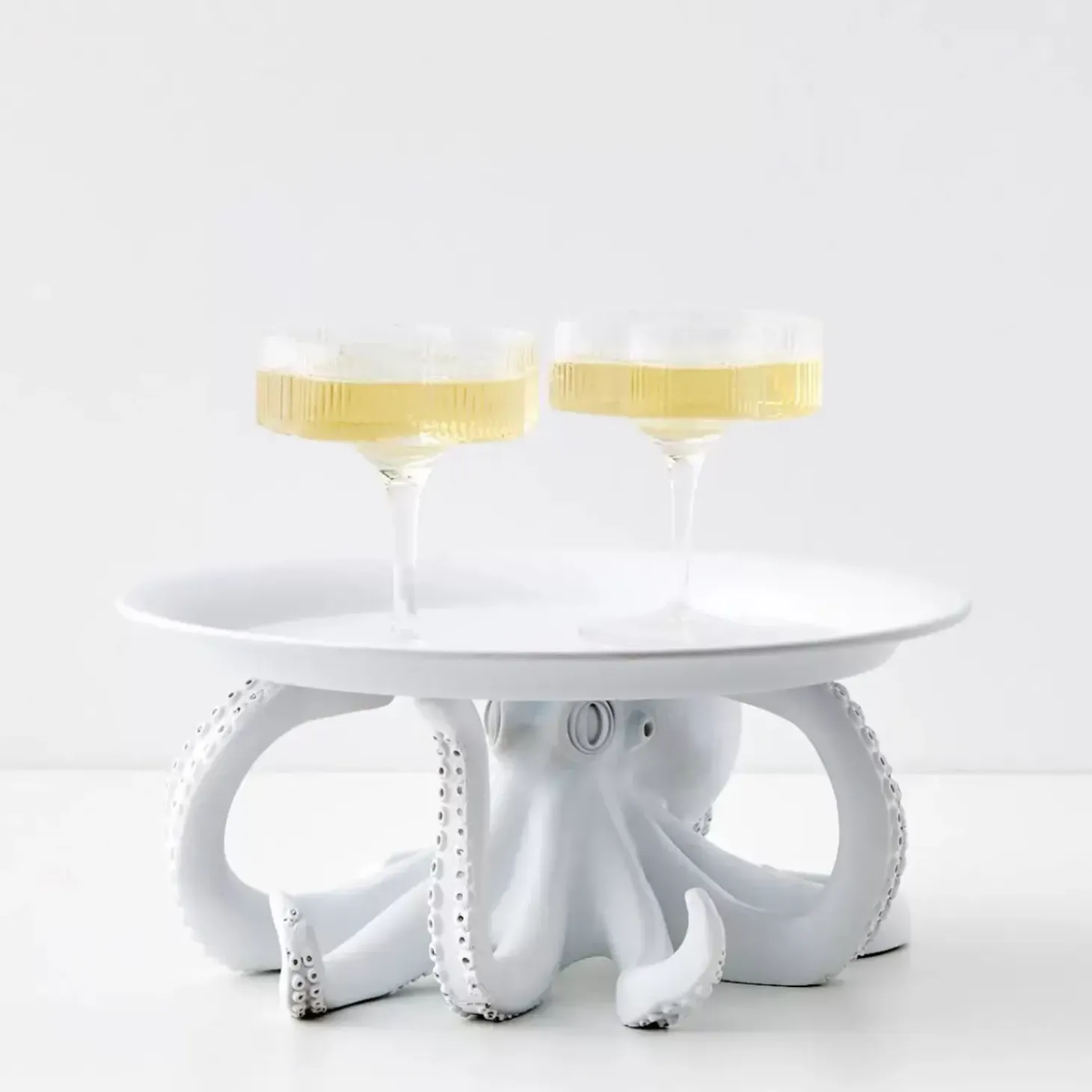 Otis Octopus Resin Decorative Tray White