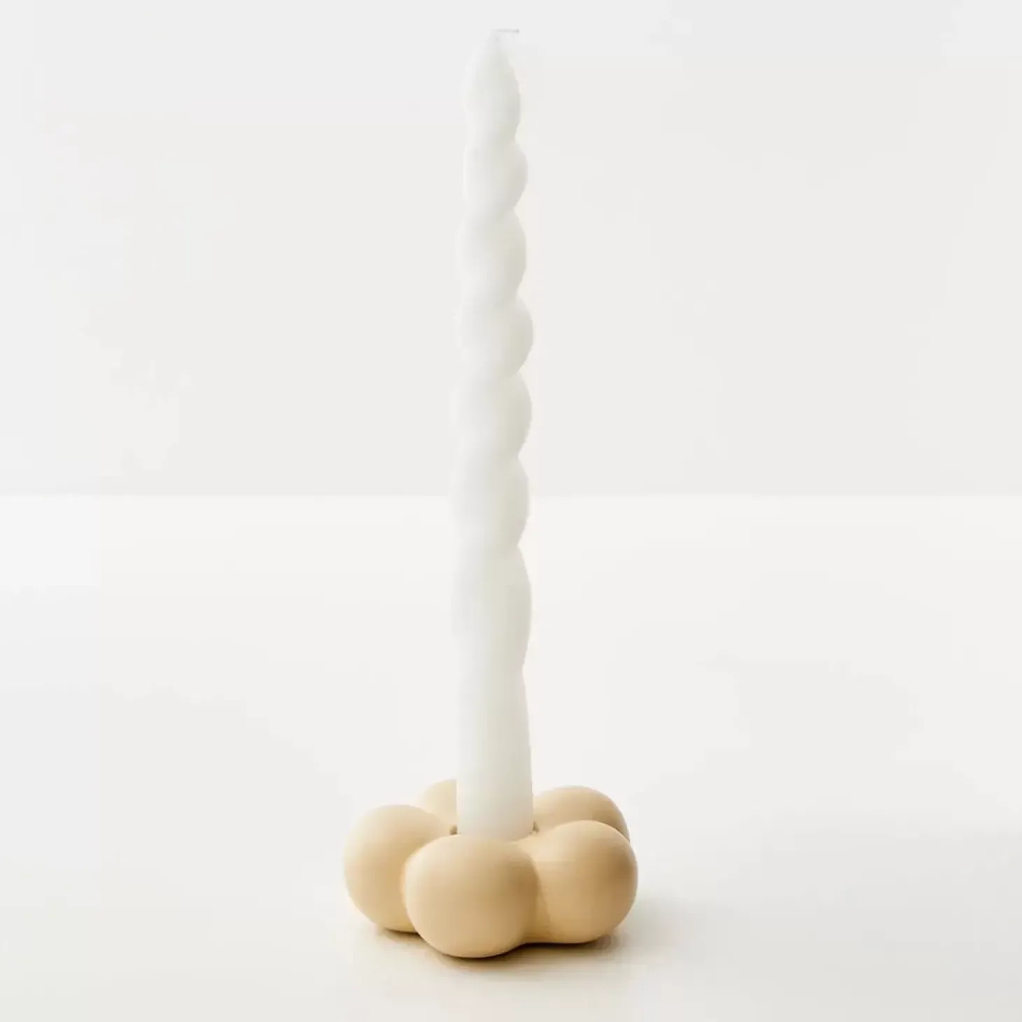 Petal Ceramic Taper Candle Holder Yellow