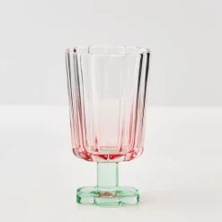Posie Ribbed Wine Glass Pink