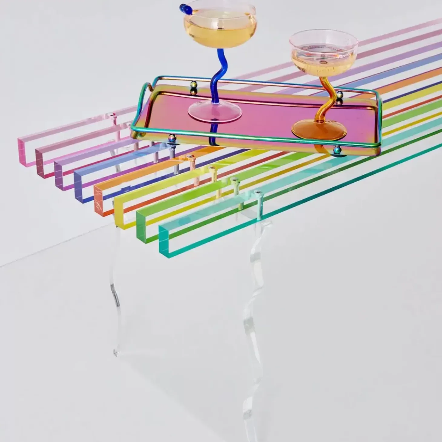 Rainbow Acrylic Side Bench Seat