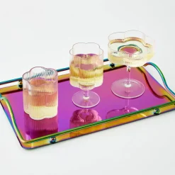 Ribbed Flower Champagne Glass