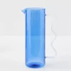 Ribbed Glass Jug Blue