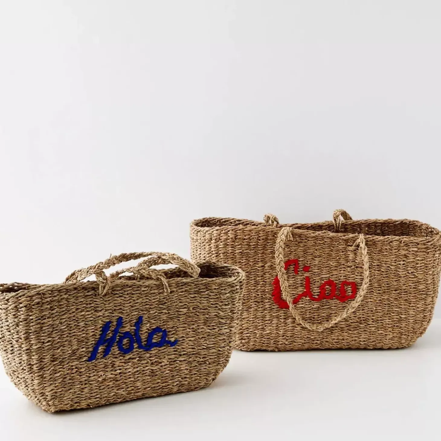 Riviera Rattan Basket Shopper Set