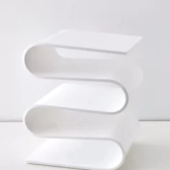 S Bend Acrylic Side Table White