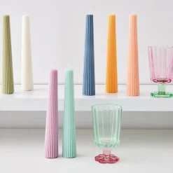 Soy Taper Candle Steel Blue