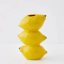 Stacked Lemon Ceramic Vase
