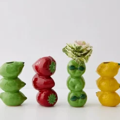 Stacked Strawberry Ceramic Vase