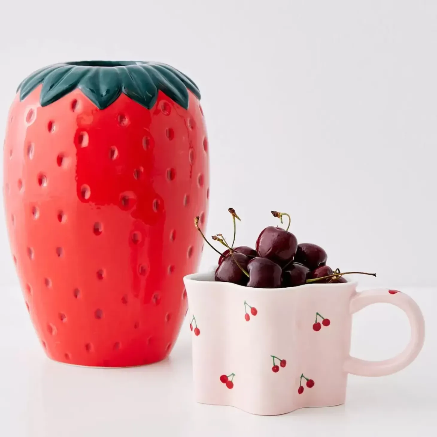 Strawberry Glazed Ceramic Vase