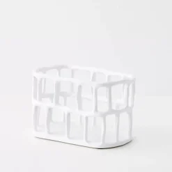 Weave Resin Fruit Bowl White